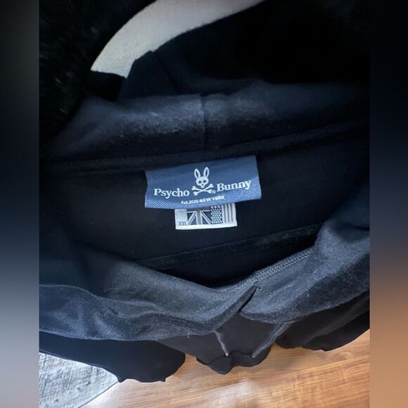 Psycho Bunny Men's velour Black Hoodie size XXL - Picture 5 of 6